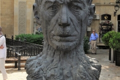 Aliaga Vahid 1894 to 1965   was once known as a "master of satiric poetry" in his native Azerbaijan.  There  is a complete description following the photo of his sculpture.