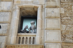 Buildings have a number of facades and architecture as you walk along the street in the old part of Baku