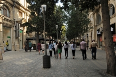 Torgovaya Street popular with restaurants and locals in the evnings