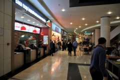 A large multi story mall and food court across the street from the hotel I was staying.