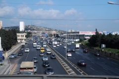 Azerbaijan freeway leaving town for the countryside