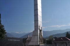 A war memorial dedicated to the lives lost from local residents on the outskirts of Zaqatala.