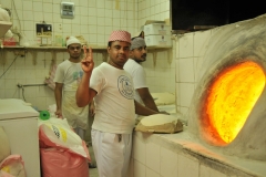 Kaboos is kneaded, rolled flat and cooked in a clay oven