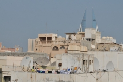 View from the hotel room at the Ramada with the new in the background and old in the foreground