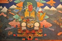 On the wall inside the entrance to Rimpung Dzong Buddhist Monastery and Fortress