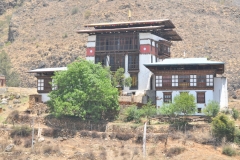Close up view of the Monastery and home on each side