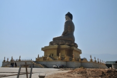 Buddha Dorderma Statue undergoing construction, 169 feet tall, making it one of the largest statues of Buddha in the world. Inside are 125,000 small Buddhas placed within the structure, each cast in Bronze.