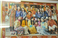 Former King who recently abducated to his oldest son. Former King is shown with his 4 wives, all who are sisters from the same family. Also the brothers and sisters of the present new king and his cousins who could also be his half brothers and sisters. Gets confusing.
