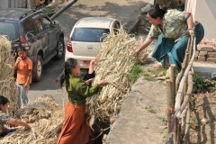 Lifting by hand female workers