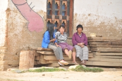 Up close of the painting at the front door