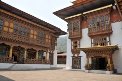 The first courtyard is for administrative functions. The second courtyard houses the monastic quarters. The third courtyard is the tiemple where the remains are preserved of previous leaders.