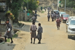 Nearby town where students are walking home