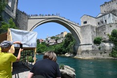 Mostar was famous for its 400-year-old, Turkish-style stone bridge. Its elegant, single-pointed arch was a symbol of Muslim society here, and of the town's status as the place where East met West in Europe spanning the Neretva River. .