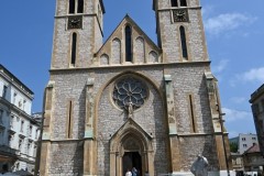 The Sacred Heart Cathedral is a Catholic church in Sarajevo, in the center of the city. It is the largest cathedral in Bosnia and Herzegovina. It was completed in 1887.  