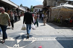The Sarajevo line of culture refers to a brass line embedded in the pavement of Ferhadija Street, known as the Sarajevo Meeting of Cultures. 