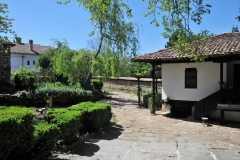 Looking from the church entrance to the gardens
