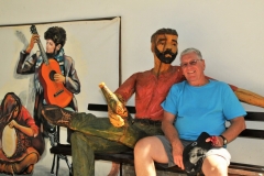 Jim meeting three new friends