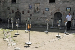 Baba Vida served as Vidin's main defensive installation during the course of the Middle Ages and acted as the most important fortress of northwestern Bulgaria. Here we have a person selling his carvings on each of the stands. They were very nice.