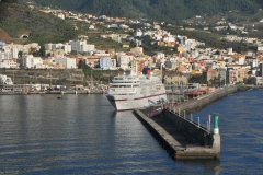 Approaching our docking location in the harbor