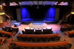 The Constellation Theater is the main show lounge on Seven Seas Voyager. It is a Broadway-style theater with stalls and a dress circle. It features big production shows performed by the resident cast, as well as enrichment lectures