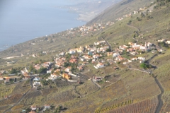 Homes built on the steep hillsides. Just miles further was the damage from the destructive volcano that had erupted just months prior to our visit wiping out whole communities, of  banana plantations,  businesses, homes schools and churches.