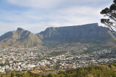 The Table Mountain Aerial Cable way is a cable car transportation system offering visitors a five-minute ride to the top of Table Mountain in Cape Town, South Africa. It is one of Cape Town's most popular tourist attractions. The upper cable station is on the westernmost end of the Table Mountain plateau, at an elevation of 3,501 feet. The upper cable station offers views over Cape Town, Table Bay and Robben Island to the north, and the Atlantic seaboard to the west and south.