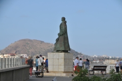 Monument Statue of Diego Gomes  the Portuguese navigator who was one of the discoverers of the island of Santiago in 1460.