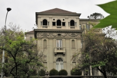 We embark on a walking tour through parks, historic areas and enjoy the vistas of the city.  This particular building was the first Embassy of the United States in Santiago.  Now it is a private residence.
