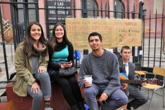I spoke in Spanish with the students protesting. They were verey friendly. They are trying to bring about change for all students. Their right to an education is being taken from them. The one sign says We don't want precariousness, meaning sub standard conditions, poorly paid professors, poorly maintained buildings and classrooms. We have rights.