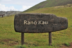 The island measures about 14 miles  by 7 miles at its furthest points and it is often said that it can be traversed by foot in a single day. After landing we took off for one of the most scenic spots on the island, the former ceremonial village of Orongo. at Rano Kau. Volcano.