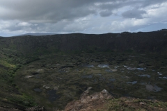 Looking from the opposite side of the volcano Rano Kau
