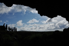 Looking out from the inside of the cave