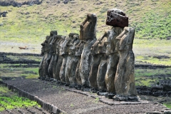 It is so interesting how the sun reflects differently on each of the moais.