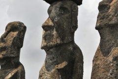 Pukao are the hat-like structures or topknots formerly placed on top of some moai statues on Easter Island. They were all carved from a very light-red volcanic scoria, which was quarried from a single source at Puna Pau.