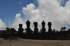 Ahu Nau Nau is the most elaborate and best-preserved platform of the three that were built in Anakena. When the statues were knocked down during the clashes between the various clans of the island, they were left buried in the sand on the beach, which allowed them to be more protected from erosion than the others