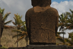 Ahu Nua Nua stands out for the fineness of his features and details engraved on his back. It is one of the island’s best-preserved platforms because they remained hidden under the sand when they were felled, which protected them from weather conditions.