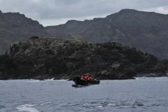 Backside of Motu Nui, the larger of the 3 islands.