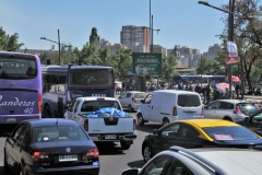 Traffic is very congested within Santiago.