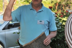 A large piece of cork. It looks similar to bark on a tree only much thicker.