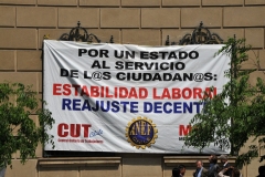 Protest demonstrations in the Plaza de Armas.