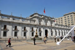 Palacio de La Moneda (Palace of the Coin), or simply La Moneda, is the seat of the President of the Republic of Chile. It also houses the offices of three cabinet ministers: Interior, General Secretariat of the Presidency and General Secretariat of the Government. It occupies an entire block in downtown Santiago,