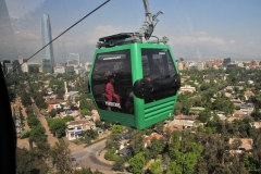 From the revolving restaurant Giratorio  it is only a half dozen blocks walking to the back side of San Cristobel Hill.  The Gondola ride to the top of the hill is beautiful looking across the city. The waits on that side of the hill are much shorter than the side coming with the funicular.