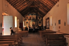Inside the Catholic Church.   The first inhabitants of San Pedro de Atacama were the Atacameños, who developed basketworks and ceramic pottery crafts.