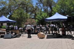 Local students putting on a concert Saturday afternoon at a plaza.
