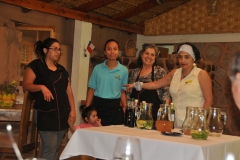 Nicole introducing Daniela Vega Vilches, the owner, her mother, sister and daughter.  She started a small business because she enjoyed cooking. Today in just a few years the restaurant has developed a grand reputation among tour groups specializing in local Chilean cuisine.