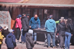 Travelers stopping in the village of Machuca for lunch