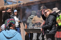 Locals are preparing Carne de llama...Brrochette of llama meat babecued over hot coals