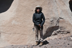 Our guide Marcela in the Atacama and the Petroglifes de Hierbas Buenas explains the location and history of this area.