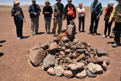 We stopped by the road to see a rock art. Each of us added a rock and told what they enjoyed most about the Atacama Desert area of Chile. I put the large rock at the top on to the pile. Others added smaller rocks on top of the large rock. .