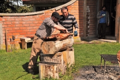 Here they are preparing the lamb.
